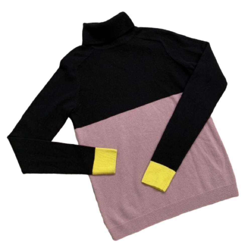 Fossil Winnie Turtleneck Color Block Sweater Xs - image 1